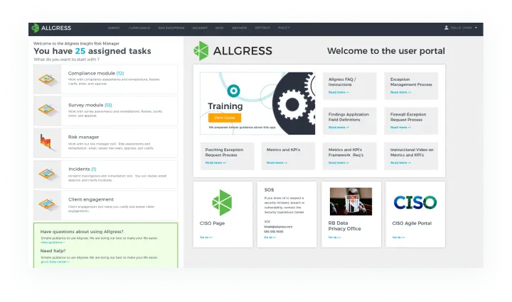 Implementation of new features for the GRC (governance, risk management & compliance system) solution (e.g. LDAP protocol support, etc.) and added custom reports visualizations for managing different aspects of the business mobile